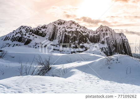Rock organ pipes in winter time 77109262