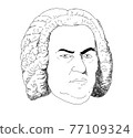Realistic illustration of the composer Johann Sebastian Bach 77109324