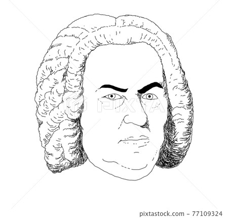 Realistic illustration of the composer Johann Sebastian Bach 77109324