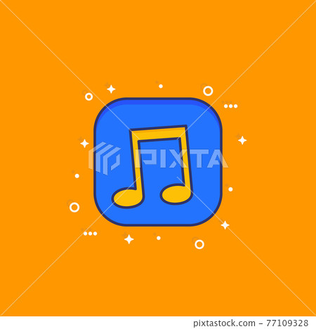 music icon with outline for apps and web 77109328