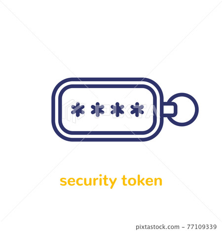 security token line icon, vector 77109339