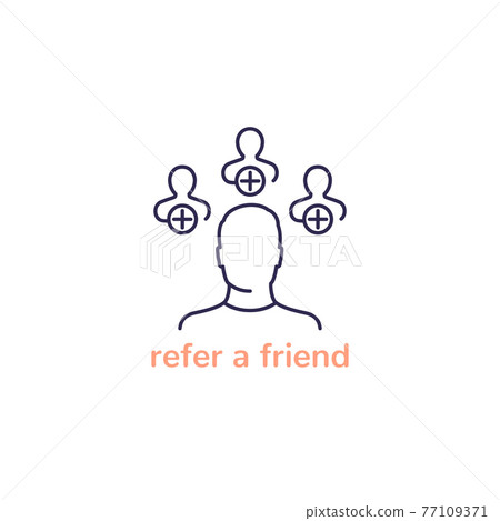 refer a friend icon, line vector design 77109371