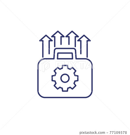 portfolio optimization and growth line icon 77109378
