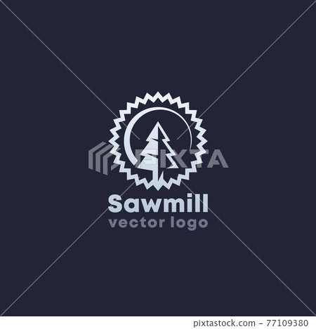 Sawmill logo design, vector icon 77109380