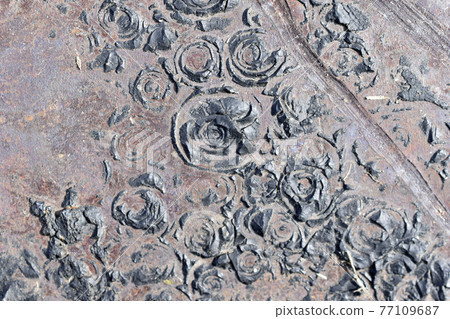 Rusty iron background with speckles and dirt Rusty iron background with speckles and dirt 77109687