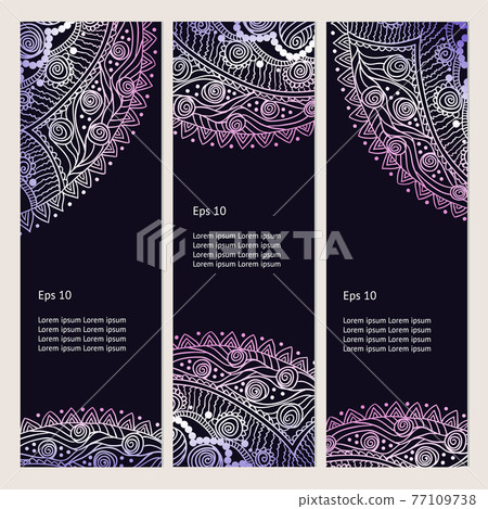 Beautiful Indian floral ornament. Persian Ethnic Mandala. Henna tattoo style banners could be used as greeting card, business card, phone case print Beautiful Indian floral ornament. Persian Ethnic Mandala. Henna tattoo style banners could be used as greeting card, business card, phone case print 77109738