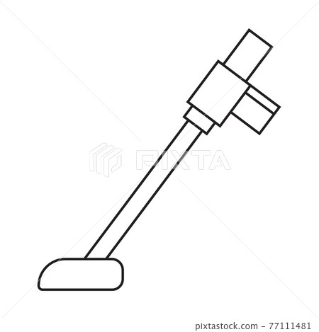 Hoseless Electric Vacuum Cleaner, Upright Cordless Vacuum Cleaner. Black and white icon. Vector Illustration Hoseless Electric Vacuum Cleaner, Upright Cordless Vacuum Cleaner. Black and white icon. Vector Illustration 77111481