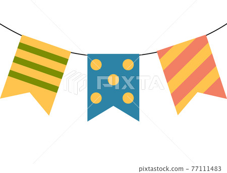 holiday flags on the rope on white. Vector Illustration. EPS10 holiday flags on the rope on white. Vector Illustration. EPS10 77111483