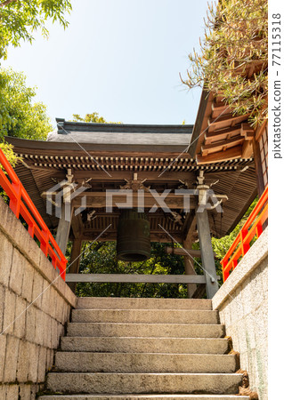 The bell tower of Kiyoshikojin Seichoji Temple in Takarazuka 77115318