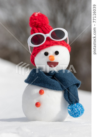 Snowman in sunglasses Snowman in sunglasses 77116039