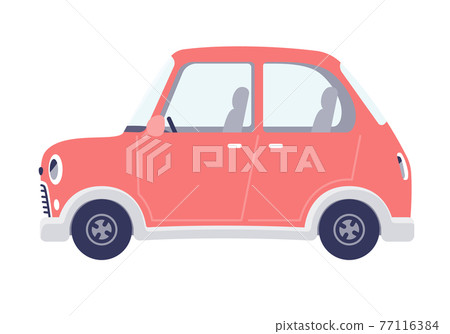 Cute car retro sideways - Stock Illustration [77116384] - PIXTA