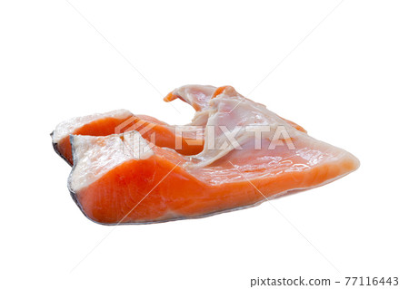 Salt and silver salmon sickle fillet [white background] 77116443