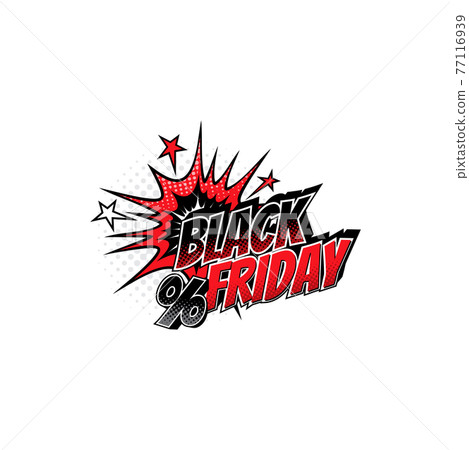 Comics bubble black friday isolated vector icon 77116939