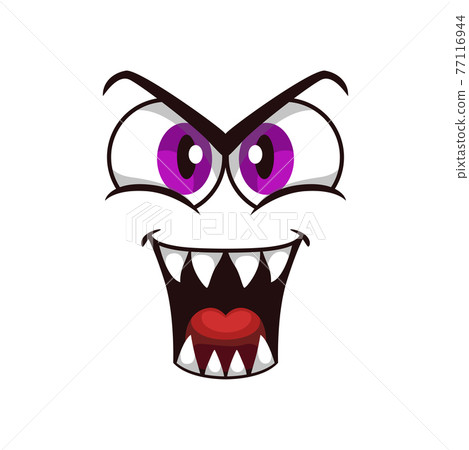 Cartoon face isolated vector icon, gloat emoji Cartoon face isolated vector icon, gloat emoji 77116944