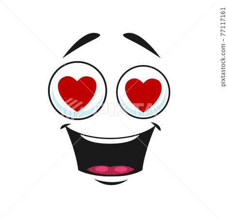 Smiling emoji heart shape eyes, emoticon in love 77117161