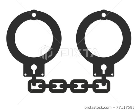 手銬拘留罪犯的插圖 77117595