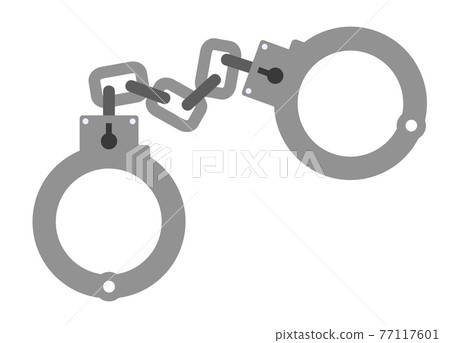 Illustration of handcuffs detaining criminals 77117601