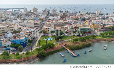 Aerial view of the District of La Punta, located in Callao. Aerial view of the District of La Punta, located in Callao. 77118737