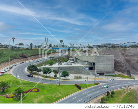 Aerial view of the LUM (The Place of Memory, Tolerance and Social Inclusion) located in the city of Lima, Peru Aerial view of the LUM (The Place of Memory, Tolerance and Social Inclusion) located in the city of Lima, Peru 77118746