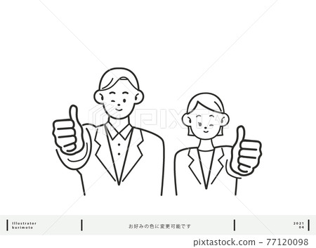 Like pose Men and women illustration color changeable Like pose Men and women illustration color changeable 77120098