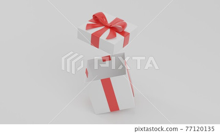 帶紅絲帶的白色禮盒 帶紅絲帶的白色禮盒 77120135