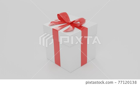 帶紅絲帶的白色禮盒 帶紅絲帶的白色禮盒 77120138