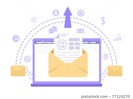 Email Marketing Vector Illustration For Design Digital, Campaign, Web Page, Business Presentation, Or Mobile Social Network Email Marketing Vector Illustration For Design Digital, Campaign, Web Page, Business Presentation, Or Mobile Social Network 77120270