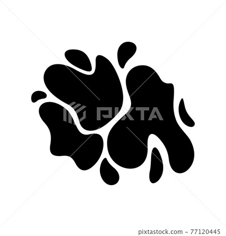 Stain template of dynamic shape. Messy stain isolated in white background. Vector illustration 77120445