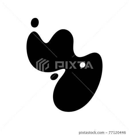 Fluid splat logo. Liquid stain isolated in white background. Vector illustration 77120446