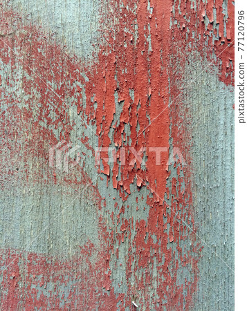 Old wooden surface background with peeling dried paint. Old wooden surface background with peeling dried paint. 77120796