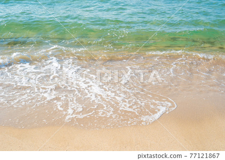 美麗的海邊沙灘，正面背景素材 77121867