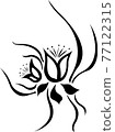 Drawing vector graphics with floral pattern for design. Floral flower natural design. Graphic, sketch drawing. lily, tulip 77122315