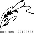 Vector hand-painted ink illustration with brush strokes. Abstract background. Flowers 77122323