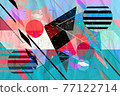Abstract geometric watercolor retro background 77122714