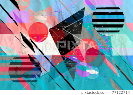 Abstract geometric watercolor retro background 77122714