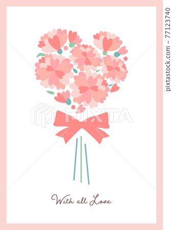 Pastel-colored heart bouquet card "With love" 77123740