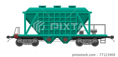 Hopper car isolated on white. Hopper car isolated on white. 77123909