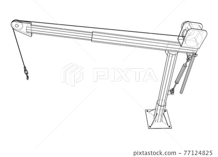 Davit or crane for boat. Vector Davit or crane for boat. Vector 77124825