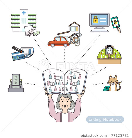 Senior woman working on the ending note 77125781