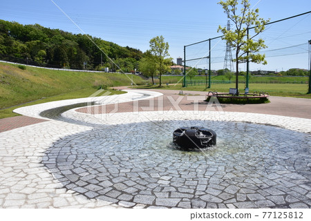 Yokohama City, Kanagawa Prefecture, Kanagawa Prefectural Sakaigawa Reservoir Park (Matano Reservoir) Fountain Square and Baseball Stadium Yokohama City, Kanagawa Prefecture, Kanagawa Prefectural Sakaigawa Reservoir Park (Matano Reservoir) Fountain Square and Baseball Stadium 77125812