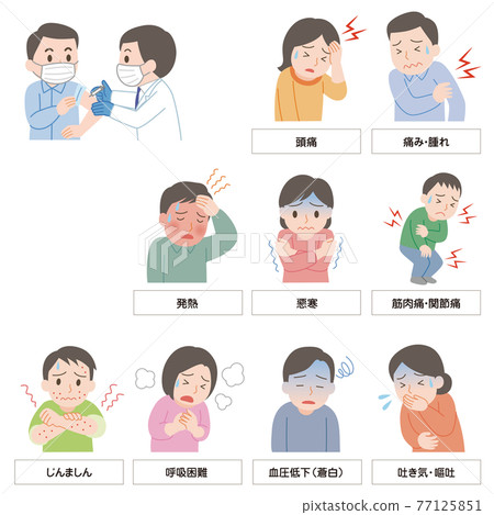 Illustration of vaccine side reactions Illustration of vaccine side reactions 77125851