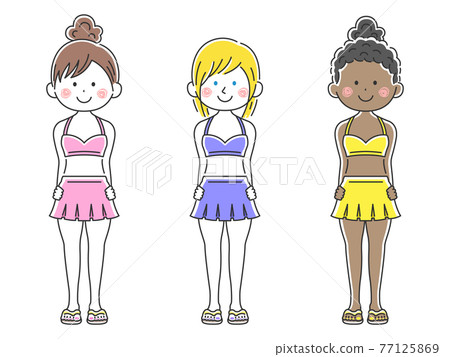穿著泳衣的女性插畫集 穿著泳衣的女性插畫集 77125869