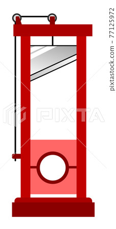 Illustration of a guillotine execution table that cuts the neck 77125972