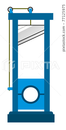 Illustration of a guillotine execution table that cuts the neck 77125975