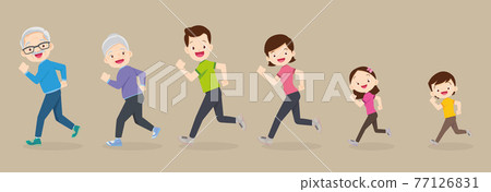 big family jogging exercising For Good Health big family jogging exercising For Good Health 77126831