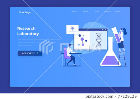 Research laboratory illustration landing page. Illustration for websites, landing pages, mobile applications, posters and banners. Research laboratory illustration landing page. Illustration for websites, landing pages, mobile applications, posters and banners. 77129129