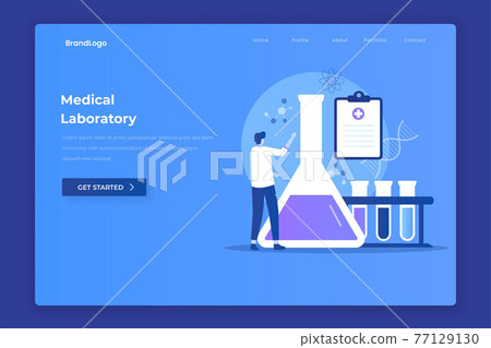Medical laboratory illustration landing page. Illustration for websites, landing pages, mobile applications, posters and banners Medical laboratory illustration landing page. Illustration for websites, landing pages, mobile applications, posters and banners 77129130