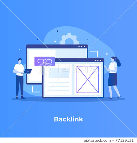 Backlink illustration design concept. Illustration for websites, landing pages, mobile applications, posters and banners. 77129131