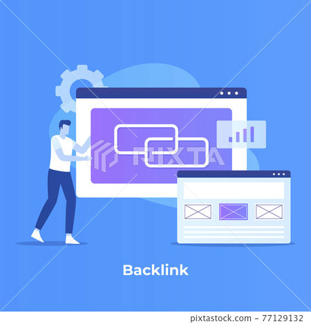 Flat design of backlink illustration concept. Illustration for websites, landing pages, mobile applications, posters and banners. Flat design of backlink illustration concept. Illustration for websites, landing pages, mobile applications, posters and banners. 77129132