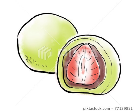 Food hand-drawn illustration Ichigo Daifuku 77129851